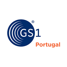 Logotipo GS1 Portugal azul e vermelho.